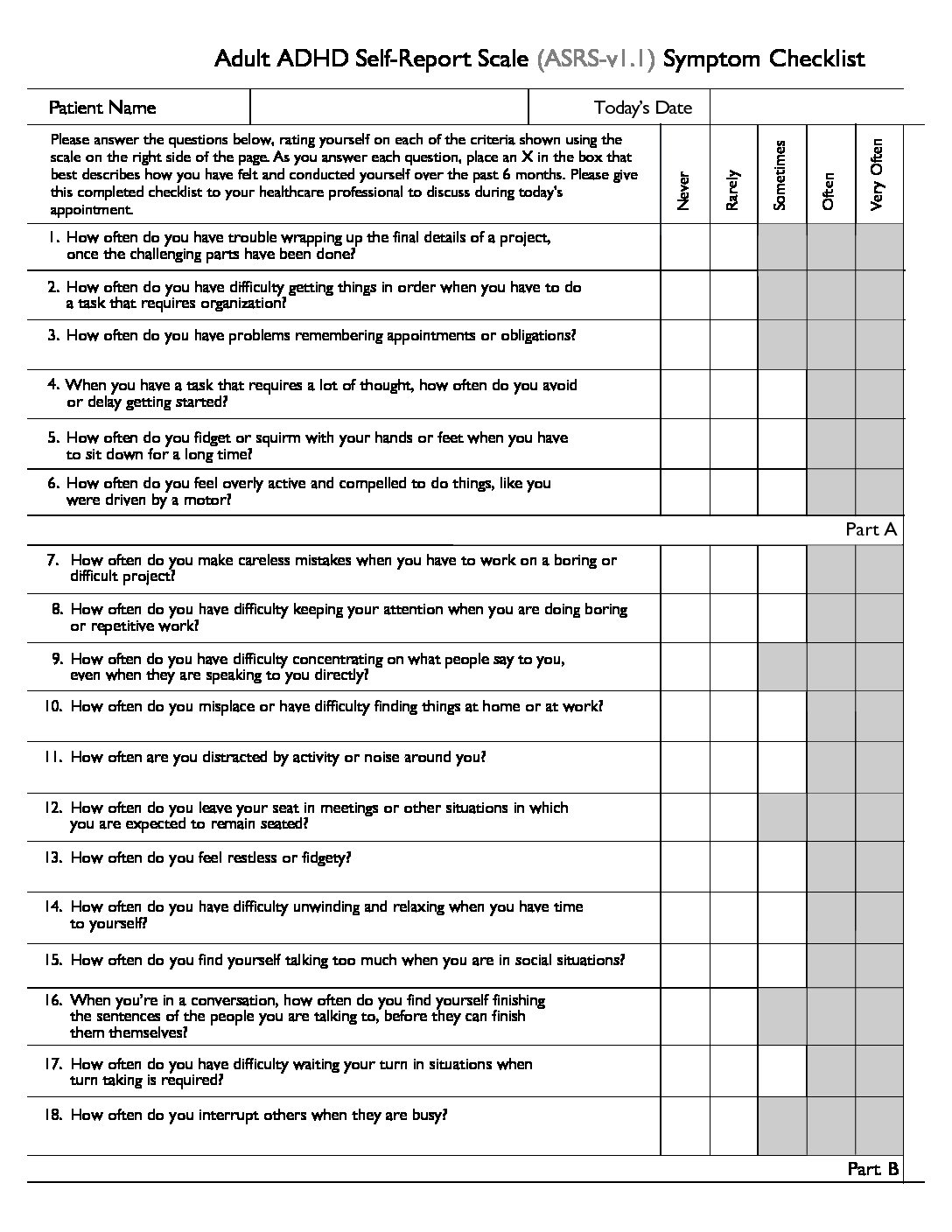 Adhd rating scale. Тест ADHD. ADHD Test Bristol. ADHD Test Manchester. Опросник Роттердам Rotterdam Symptoms Checklist.